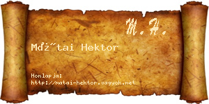Mátai Hektor névjegykártya